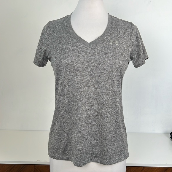 UA Under Armour Heatgear Ladies Short Sleeve Loose Fit V-Neck Active Tee - Picture 1 of 6